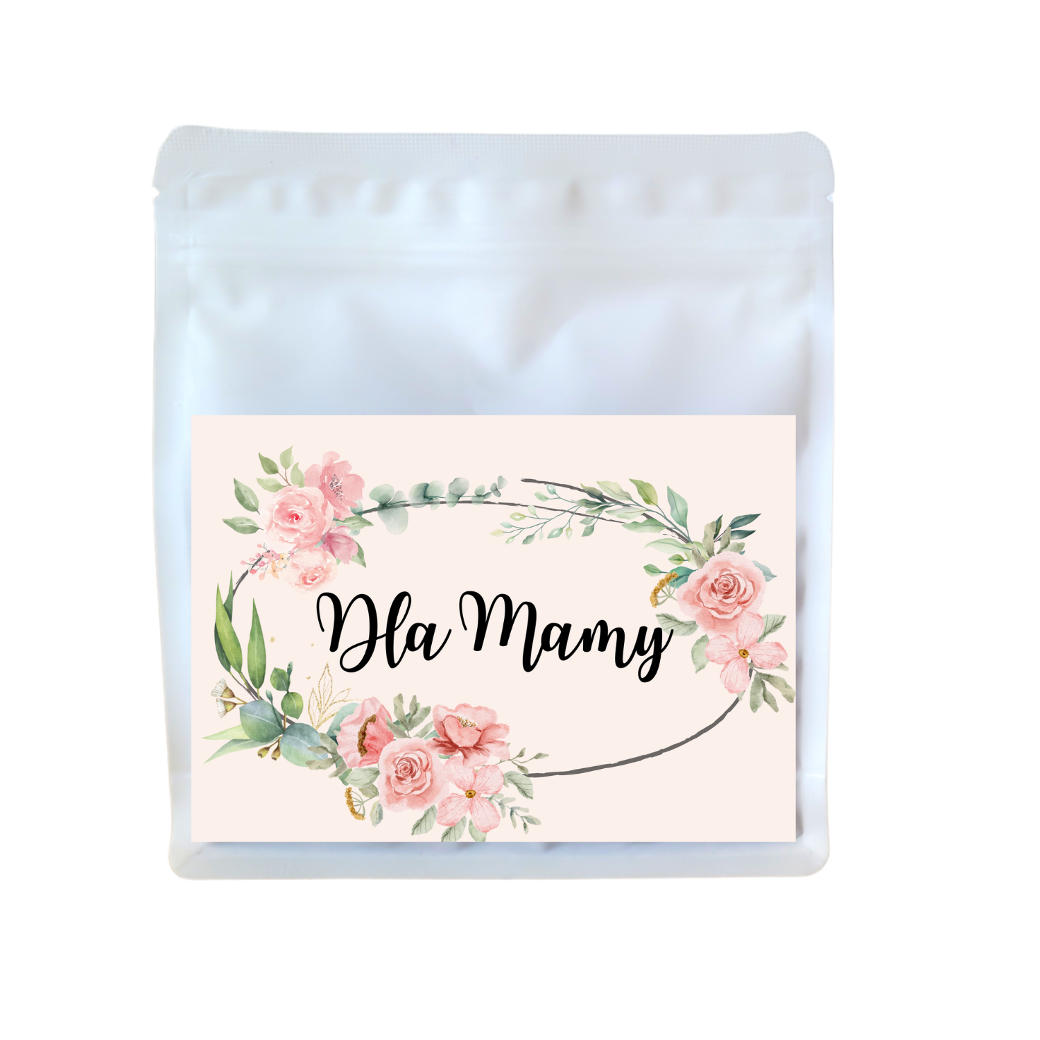 Kawa z etykietą na Dzień Mamy
